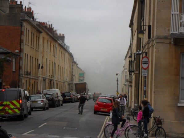 Smoke filled street